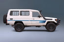 Broome body stripe kit - J75 Series Toyota Land Cruiser Troop Carrier blue gradient vehicle