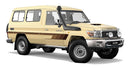 Broome body stripe kit - J78 Series Toyota Land Cruiser Troop Carrier brown gradient tan vehicle