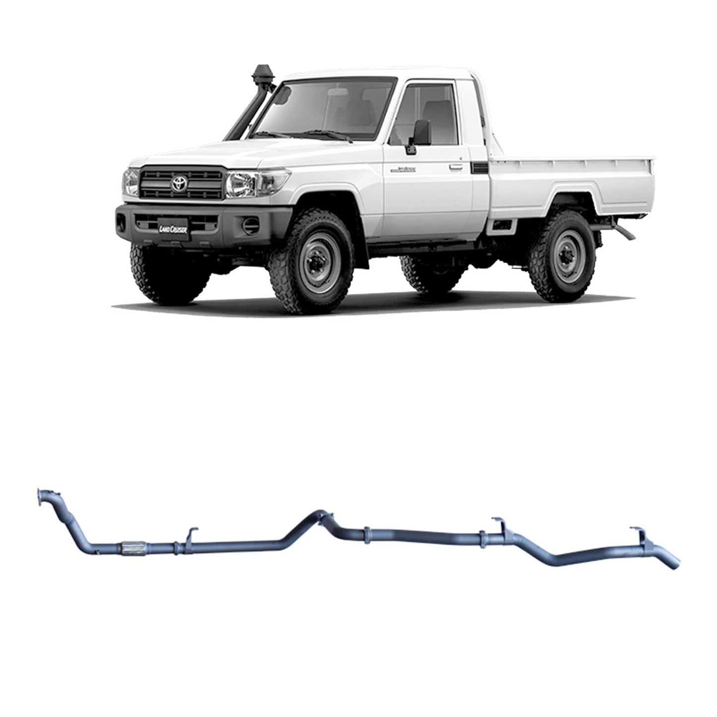 Extreme Duty 3" Exhaust for the Toyota LandCruiser 79 Series 4.2L 1HZ (10/1999 - 01/2007) (view 12)