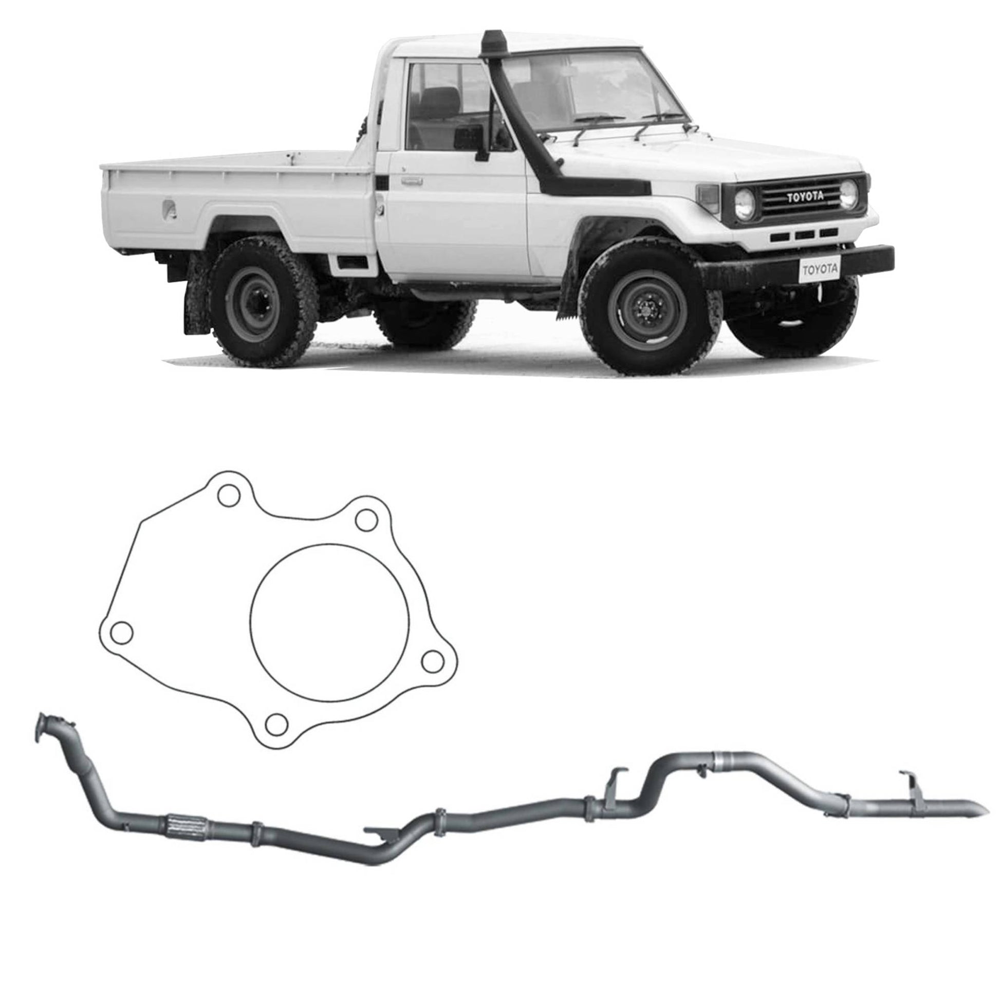 Extreme Duty 3" Exhaust for the Toyota LandCruiser 75/78 Series (view 12)