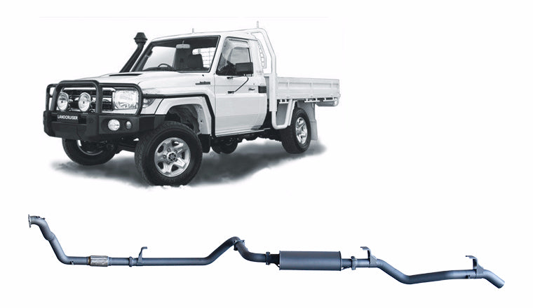 Extreme Duty 3" Exhaust for the Toyota LandCruiser 79 Series 4.2L 1HZ (10/1999 - 01/2007) (view 4)