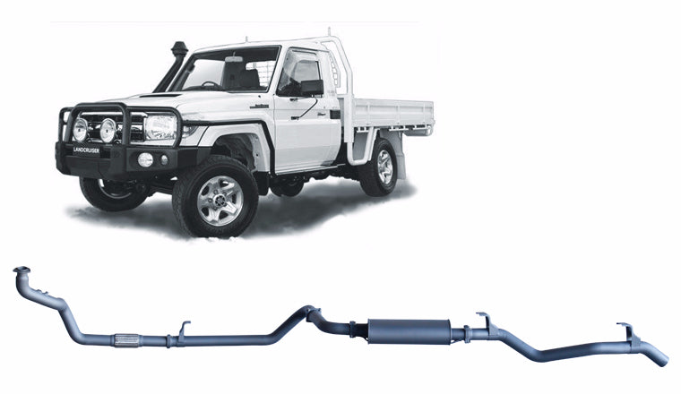 Extreme Duty 3" Exhaust for the Toyota LandCruiser 79 Series 4.2L 1HZ (10/1999 - 01/2007) (view 9)
